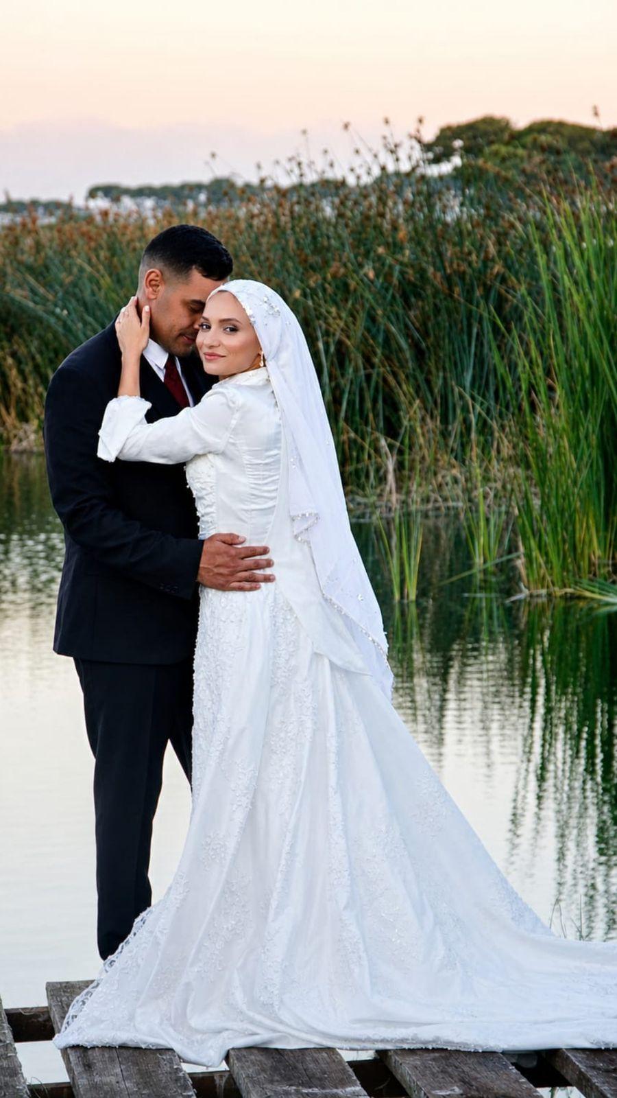 Bride in a bespoke Saarahjasmin Couture Nikkah dress
