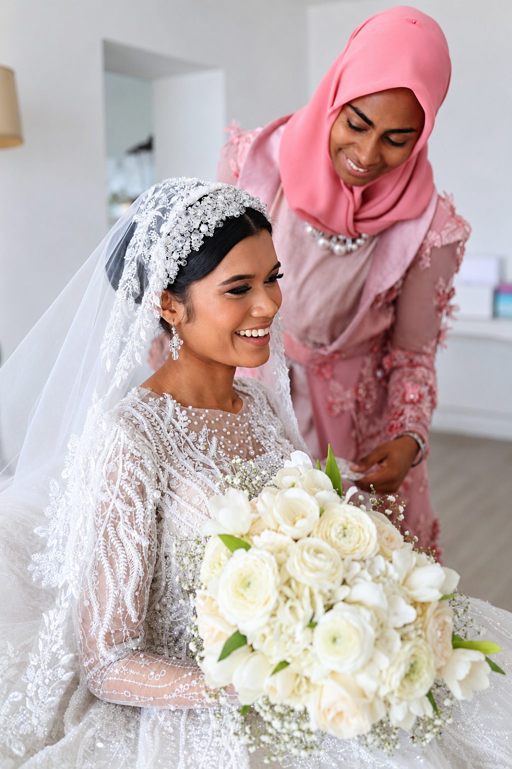 Saarahjasmin in a floral couture ensemble