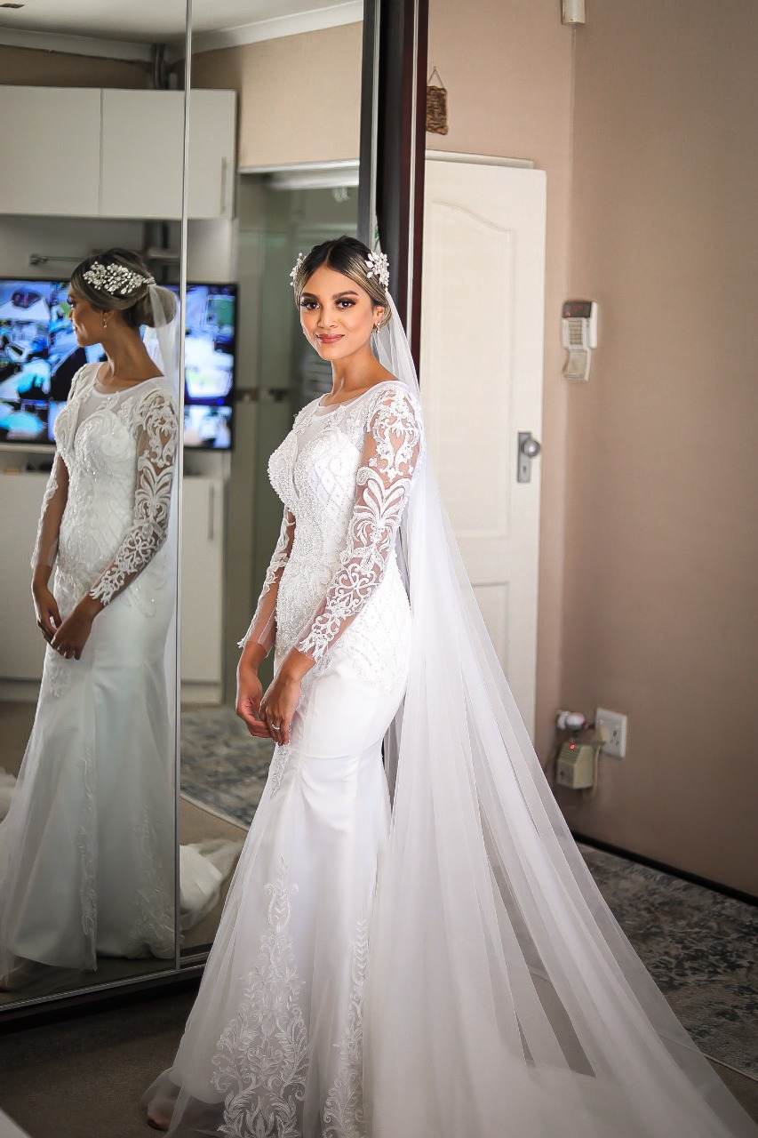 Fitting a customised wedding gown in the Saarahjasmin Couture atelier in Goodwood